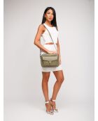 Sac bandoulière souple  Beat en cuir grainé laurel green - 26x20x8.5 cm