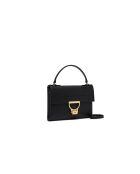 Arlettis Handtasche aus schwarzem genarbtem Leder - 21,5x15x2 cm