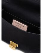 Arlettis Handtasche aus schwarzem genarbtem Leder - 21,5x15x2 cm