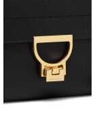 Arlettis Handtasche aus schwarzem genarbtem Leder - 21,5x15x2 cm