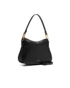 Weiche Schultertasche Magie aus schwarzem genarbtem Leder - 30x21x9 cm