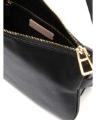 Weiche Schultertasche Magie aus schwarzem genarbtem Leder - 30x21x9 cm