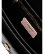 C-Me Schultertasche aus glattem schwarzem Kalbsleder - 21x17x6 cm