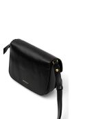 C-Me Schultertasche aus glattem schwarzem Kalbsleder - 21x17x6 cm