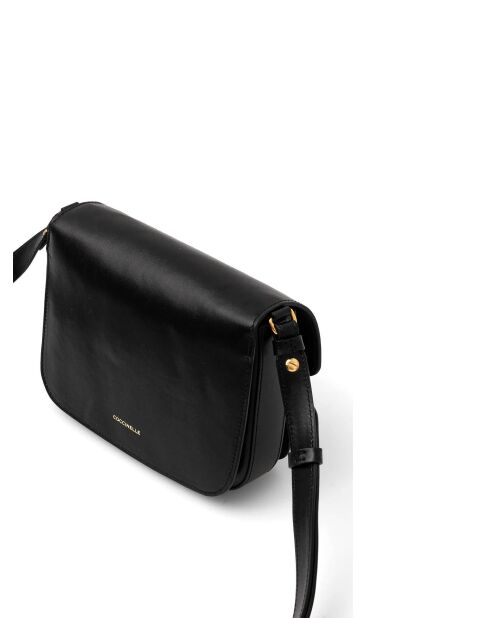 C-Me Schultertasche aus glattem schwarzem Kalbsleder - 21x17x6 cm