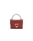 Arlettis Handtasche aus genarbtem Leder in Brandy - 21,5x15x2 cm