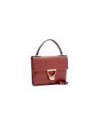Arlettis Handtasche aus genarbtem Leder in Brandy - 21,5x15x2 cm
