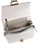 Arlettis Schultertasche aus weißem genarbtem Leder - 23x17x7 cm