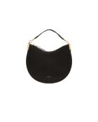 Sunup Handtasche aus doppelt genarbtem Leder in Schwarz - 38x26x5 cm