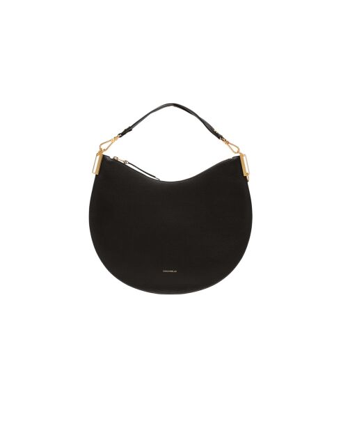 Sunup Handtasche aus doppelt genarbtem Leder in Schwarz - 38x26x5 cm