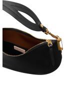 Sunup Handtasche aus doppelt genarbtem Leder in Schwarz - 38x26x5 cm