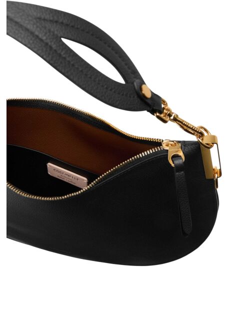 Sunup Handtasche aus doppelt genarbtem Leder in Schwarz - 38x26x5 cm