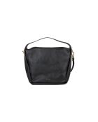 Bandolera Oliver de piel granulada negra - 30x27x17 cm