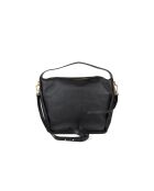 Bandolera Oliver de piel granulada negra - 30x27x17 cm