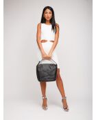 Bandolera Oliver de piel granulada negra - 30x27x17 cm