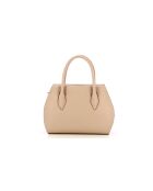 Bolso Lord de piel granulada beige - 26x16x10 cm