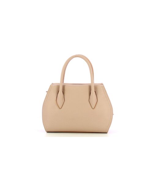 Borsa Lord in pelle martellata beige - 26x16x10 cm
