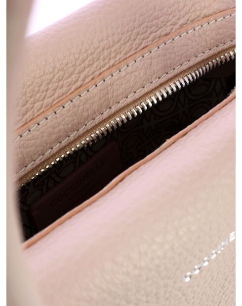 Borsa Lord in pelle martellata beige - 26x16x10 cm