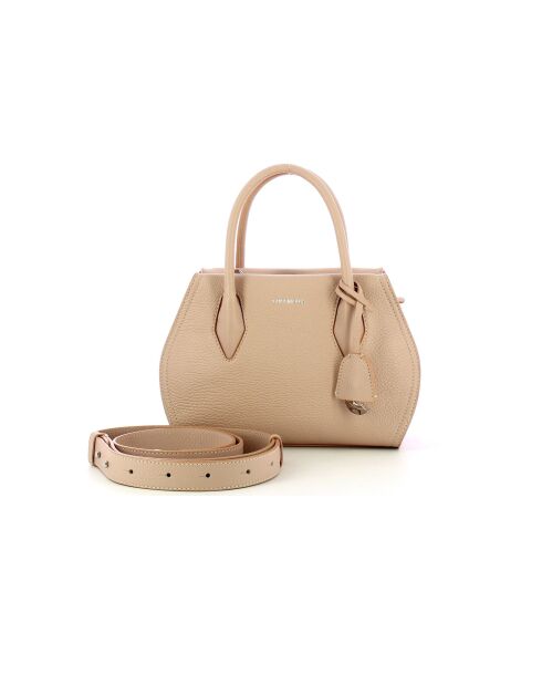 Borsa Lord in pelle martellata beige - 26x16x10 cm