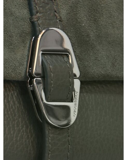 Bolso de hombro Dorian alga en gamuza - 25x18x10 cm