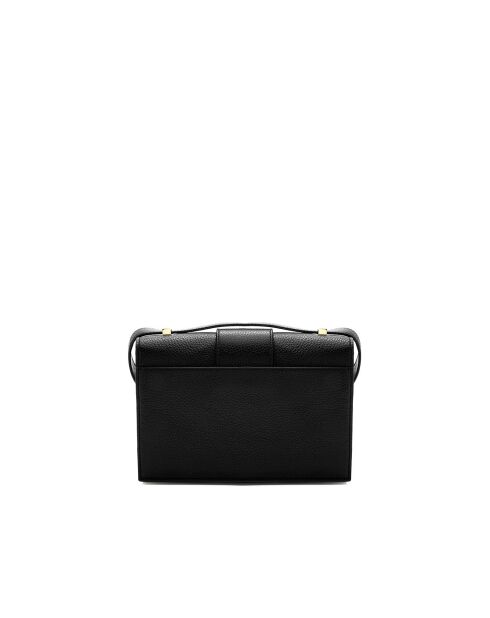 Arlettis Schultertasche aus genarbtem Leder in Schwarz - 23x17x7 cm