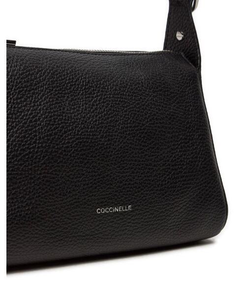 Bishop Mini Schultertasche aus genarbtem Leder in Schwarz - 22x18x11 cm