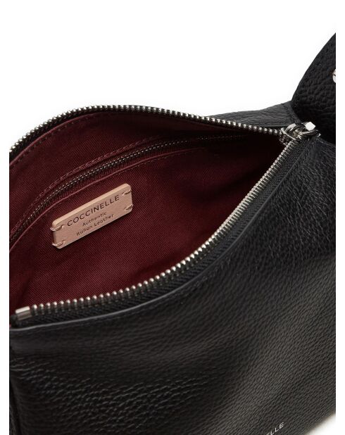 Bishop Mini Schultertasche aus genarbtem Leder in Schwarz - 22x18x11 cm