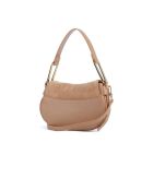 Bandolera de gamuza nude - 22x14x4 cm