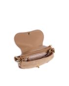 Bandolera de gamuza nude - 22x14x4 cm