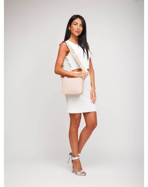 Tebe Mini schoudertas in nude-generfd leer - 21,5x17x6 cm