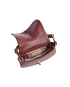 Magie zachte schoudertas in brandy generfd leer - 22x14x4 cm