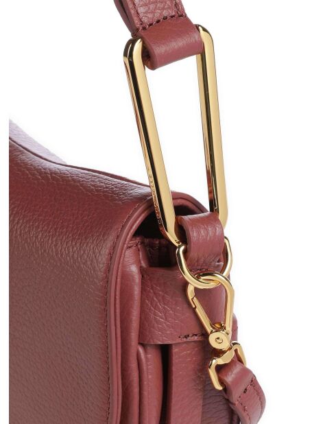 Weiche Schultertasche Magie aus genarbtem Leder in Brandy - 22x14x4 cm