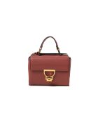 Arlettis Handtasche aus genarbtem Leder in Brandy - 19x15x8 cm