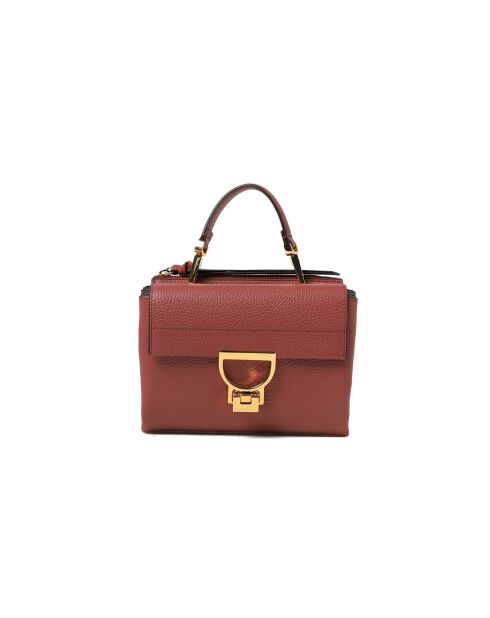 Arlettis Handtasche aus genarbtem Leder in Brandy - 19x15x8 cm