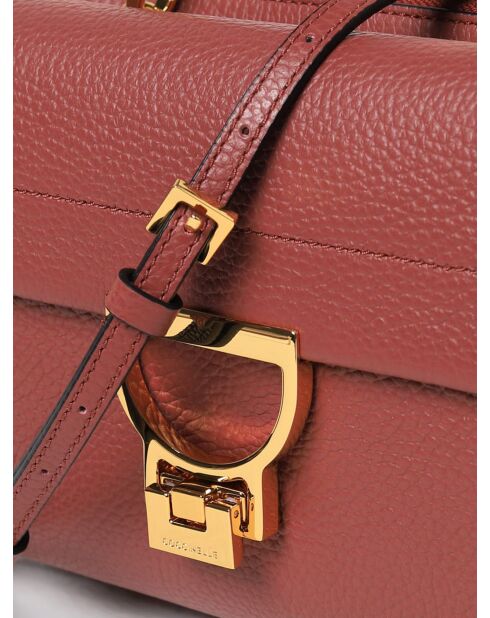 Arlettis Handtasche aus genarbtem Leder in Brandy - 19x15x8 cm