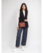 Arlettis Handtasche aus genarbtem Leder in Brandy - 19x15x8 cm