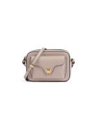 Beat Schultertasche aus genarbtem Leder in Beige, 18 x 11,5 x 5 cm