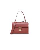 Arlettis Schultertasche aus genarbtem Leder in Brandy - 25x18x7 cm