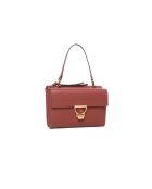 Arlettis Schultertasche aus genarbtem Leder in Brandy - 25x18x7 cm