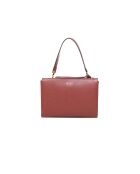 Arlettis Schultertasche aus genarbtem Leder in Brandy - 25x18x7 cm