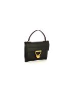 Handtasche Arlettis Signature aus genarbtem Leder in Schwarz — 21,5x15x2 cm