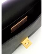 Handtasche Arlettis Signature aus genarbtem Leder in Schwarz — 21,5x15x2 cm