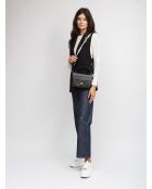 Handtasche Arlettis Signature aus genarbtem Leder in Schwarz — 21,5x15x2 cm