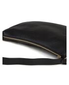 C-Easy schoudertas in zwart generfd leer - 34x26x5 cm