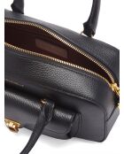 Beat Weiche Handtasche aus schwarzem genarbtem Leder - 26x14x8 cm