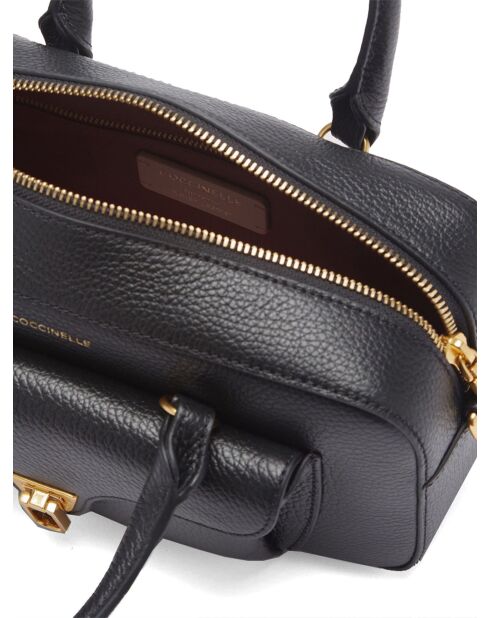 Beat Weiche Handtasche aus schwarzem genarbtem Leder - 26x14x8 cm