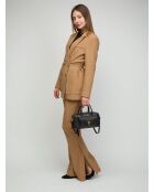 Beat Weiche Handtasche aus schwarzem genarbtem Leder - 26x14x8 cm