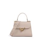 Dew beige handtas van generfd leer - 23,5x18x9 cm