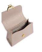 Dew beige handtas van generfd leer - 23,5x18x9 cm