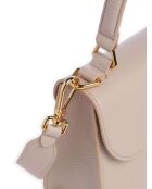 Dew beige handtas van generfd leer - 23,5x18x9 cm